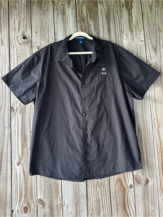 Dark Blue Button Down Work Shirt With Embroidered Toyota Logo Men’s Size 3XL